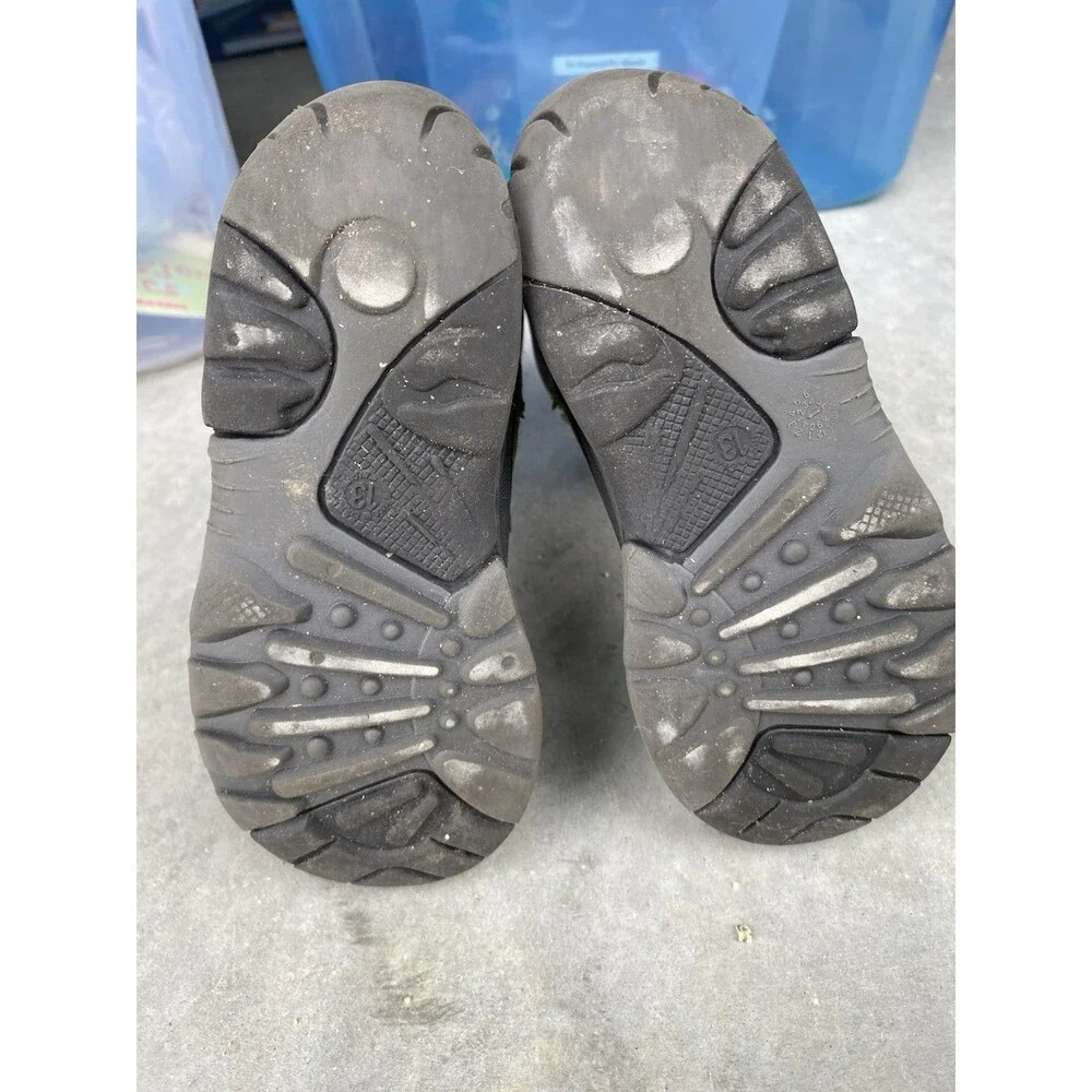 Kamik Kids Winter Snow Boots Size 13 Gray Black Neon Green Waterproof